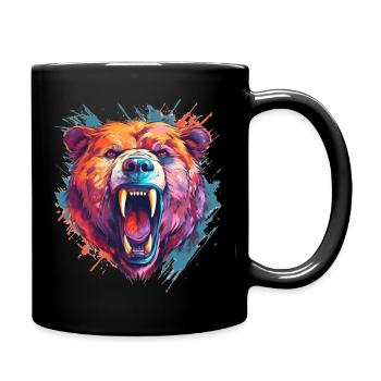 Ours rugissant - Mug uni - noir - Droite