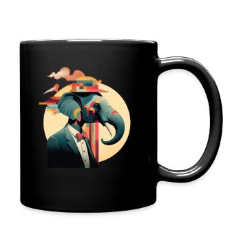 Psychodelic elephant - Tasse einfarbig - Schwarz - Rechts