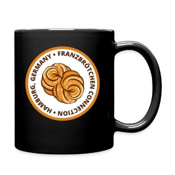 Franzbrötchen Connection - Tasse einfarbig - Schwarz - Rechts