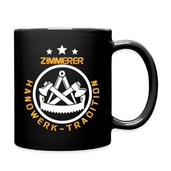 Für den Zimmerer/Zimmermann - Tasse einfarbig - Schwarz - Rechts