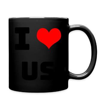 i love Us - Tasse einfarbig - Schwarz - Rechts