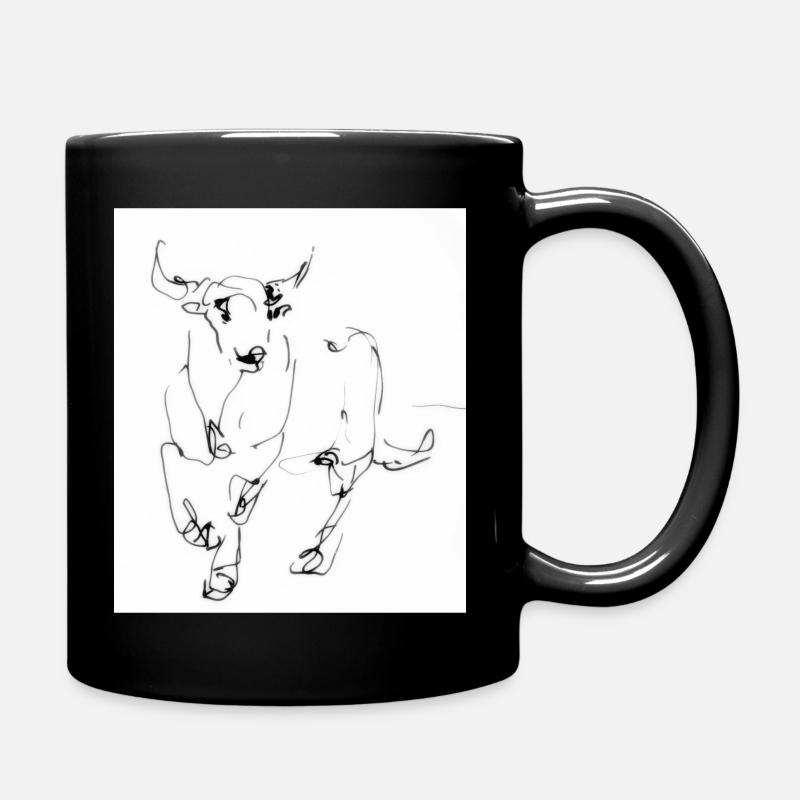 Taurus drawing elegant - Full Colour Mug - black