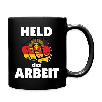 Held der Arbeit Ostalgie DDR - Tasse einfarbig - Schwarz - Rechts