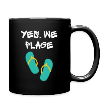 Yes we beach! Unique style original humor - Full Colour Mug - black - Right