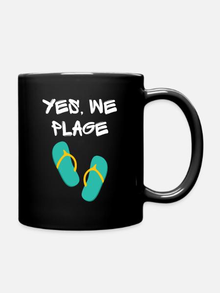 Yes we beach! Unique style original humor - Full Colour Mug - black