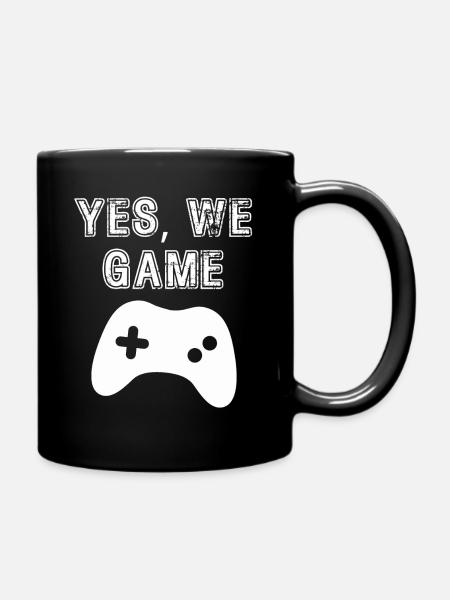 Yes we game! Unique style original humor - Full Colour Mug - black