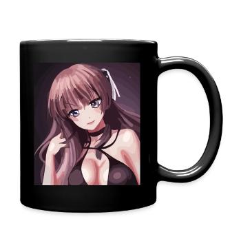 hübsche schöne Frau in Kleid/Bikini Anime - Tasse einfarbig - Schwarz - Rechts