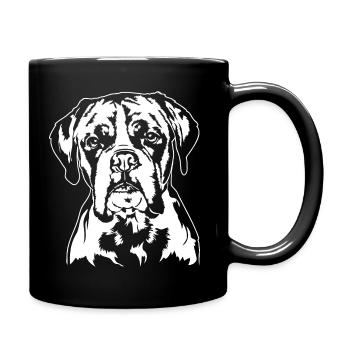 Boxer allemand Portrait Chiens Chien Wilsigns - Mug uni - noir - Droite