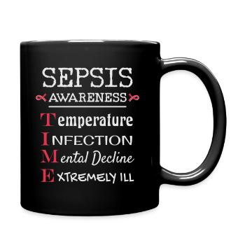 Conscience de la septicémie, empoisonnement du sang - Mug uni - noir - Droite