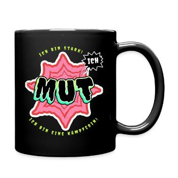 Kämpferin - Mut - Ich bin stark - Tasse einfarbig - Schwarz - Rechts