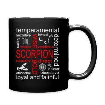 Skorpion Sternzeichen - Tasse einfarbig - Schwarz - Rechts