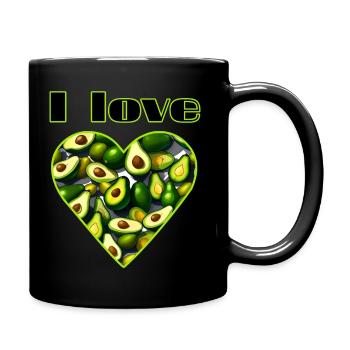 I love avocado heart - Full Colour Mug - black - Right
