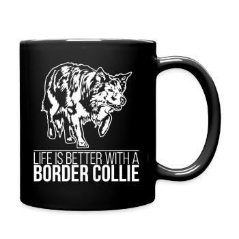 La vie de Border Collie est meilleure Chien Dicton Wilsigns - Mug uni - noir - Droite