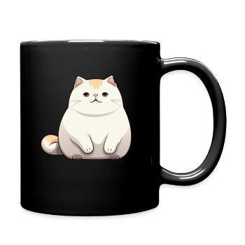 Cat Big Humor Kawaii Comic Drawing Manga Drawing - Full Colour Mug - black - Right