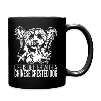 Chinese Crested Dog life is better Hunde Wilsigns - Tasse einfarbig - Schwarz - Rechts