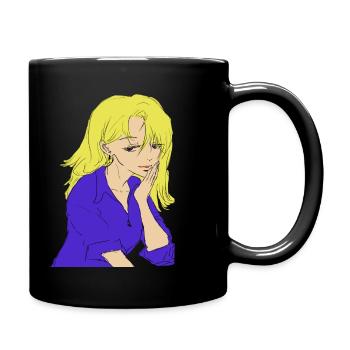 MANGA FEMME BLONDE AU REGARD CONDESCENDANT - Mug uni - noir - Droite