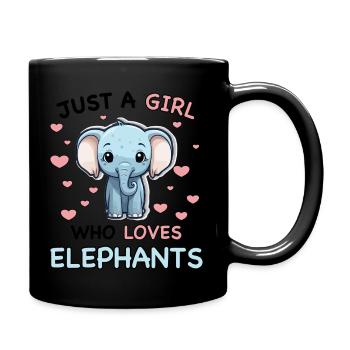 Süßer Elefant mit Herzen Kindershirt cute elephant - Tasse einfarbig - Schwarz - Rechts