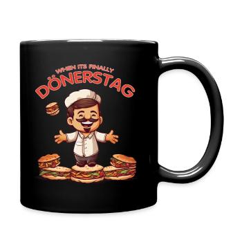 Döner(s)Tag - Tasse einfarbig - Schwarz - Rechts