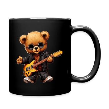 Teddy - Rocker avec guitare électrique - Mug uni - noir - Droite