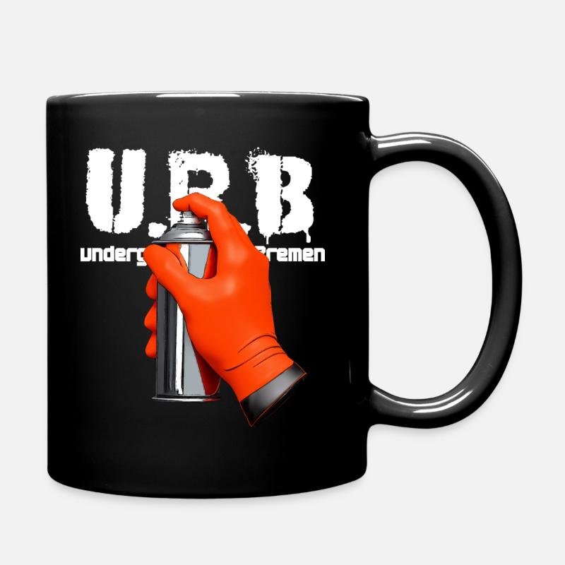 U.R.B - underground rap bremen Spray Can - Full Colour Mug - black