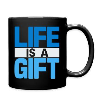 Ocean Vibes: Life is a Gift - Full Colour Mug - black - Right