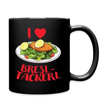 I Love Bresltackerl - hell - Tasse einfarbig - Schwarz - Rechts