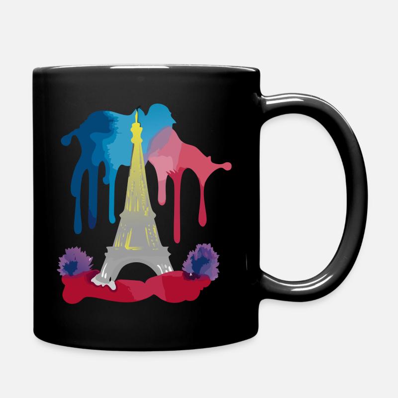 Colorful Eiffel Tower - Full Colour Mug - black
