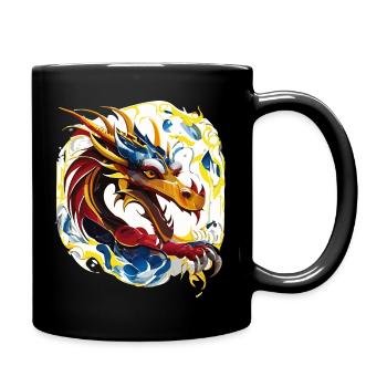 Freundlicher Drache (Artwork Collection) - Tasse einfarbig - Schwarz - Rechts