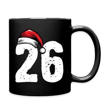 26 Zahl Weihnachten - Tasse einfarbig - Schwarz - Rechts