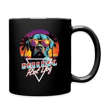 Chemise à hot-dog bouledogue américain Retro Wave - Mug uni - noir - Droite