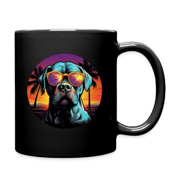Retro Wave American Bulldog Chemise pour chien - Mug uni - noir - Droite