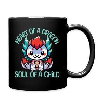 Coeur d’un Dragon, âme d’un enfant fantaisie chemise - Mug uni - noir - Droite