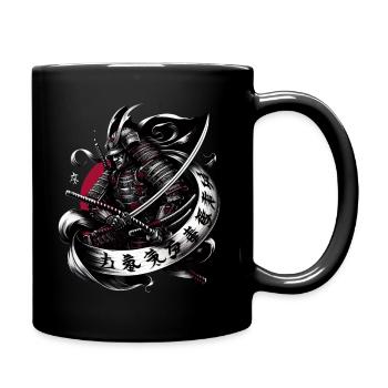 Kanji Japanese Samurai Warrior Design - Full Colour Mug - black - Right