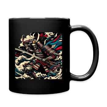 Japanese traditional Samurai Warrior - Full Colour Mug - black - Right