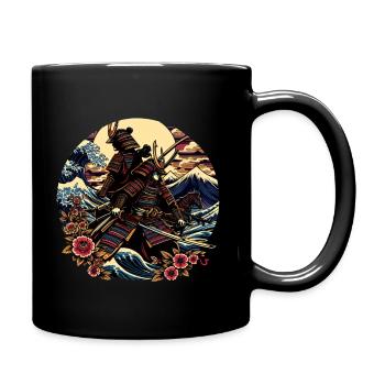 Japanese Samurai Warrior Circle Shirt - Full Colour Mug - black - Right