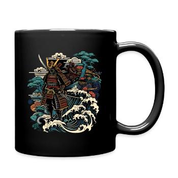 Ukiyo e Japanese Samurai Warrior Shirt - Full Colour Mug - black - Right