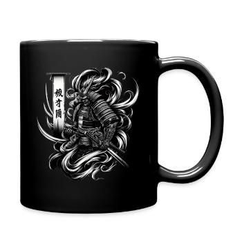 Asian Samurai Warrior Ukiyo e - Full Colour Mug - black - Right