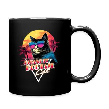 Chemise Retro Wave Japanese Bobtail Cat Miami - Mug uni - noir - Droite