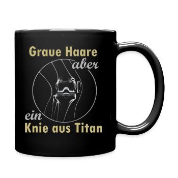 Knie aus Titan - Tasse einfarbig - Schwarz - Rechts