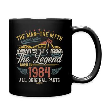 1984 Vintage Man Myth Legend Motorcycle - Full Colour Mug - black - Right