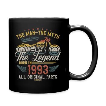 1993 Vintage Man Myth Legend Motorcycle - Full Colour Mug - black - Right