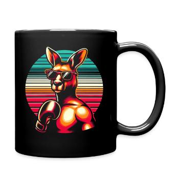 Känguru Boxer - Tasse einfarbig - Schwarz - Rechts