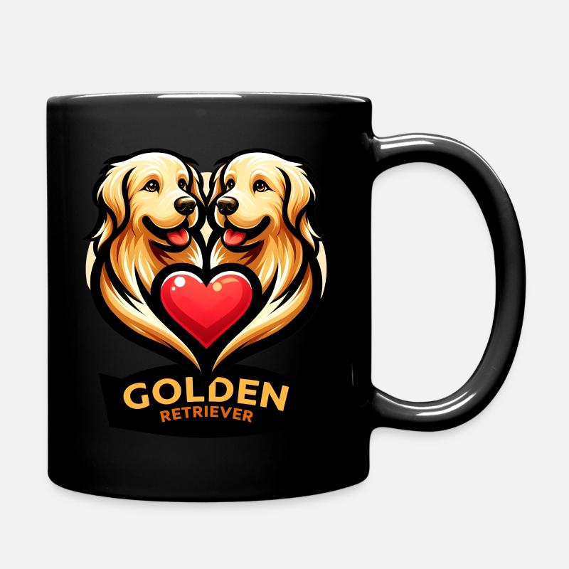 Amour Golden Retriever - Mug uni - noir
