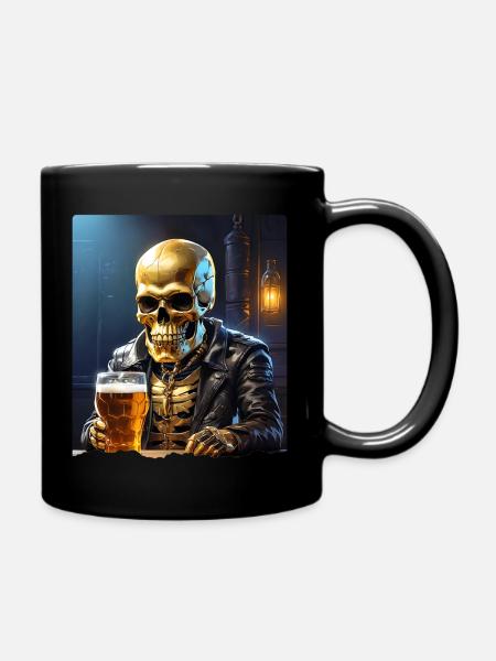 Bier Skull 0.4 - Tasse einfarbig - Schwarz