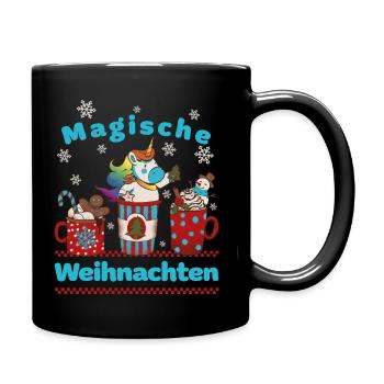 Einhorn - Magische Weihnachten - Kinder Mädchen - Tasse einfarbig - Schwarz - Rechts