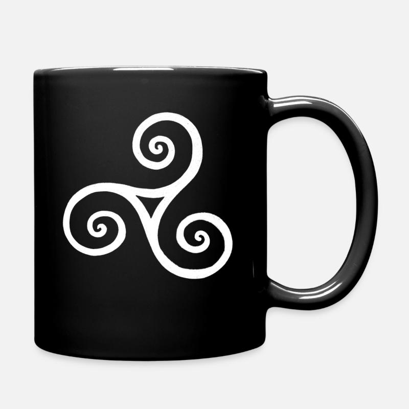 Triskelion Celtic Sign - Full Colour Mug - black