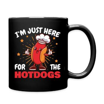 I'm Just Here For The Hot Dogs Lustiges Hot Dog - Full Colour Mug - black - Right