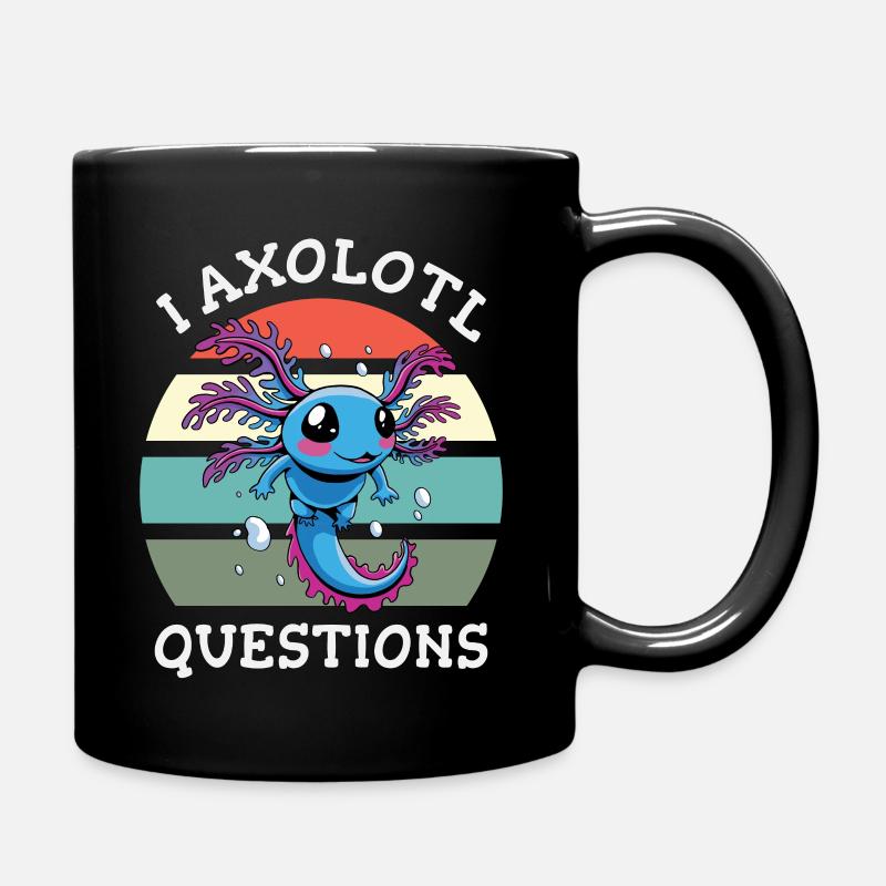 Axolotl stellt viele Fragen - Tasse einfarbig - Schwarz