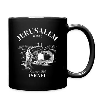 Jerusalem Israel Jesus Prayer Christian Hebrew - Full Colour Mug - black - Right