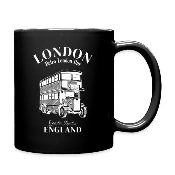 London England Greater London Retro London Bus - Tasse einfarbig - Schwarz - Rechts